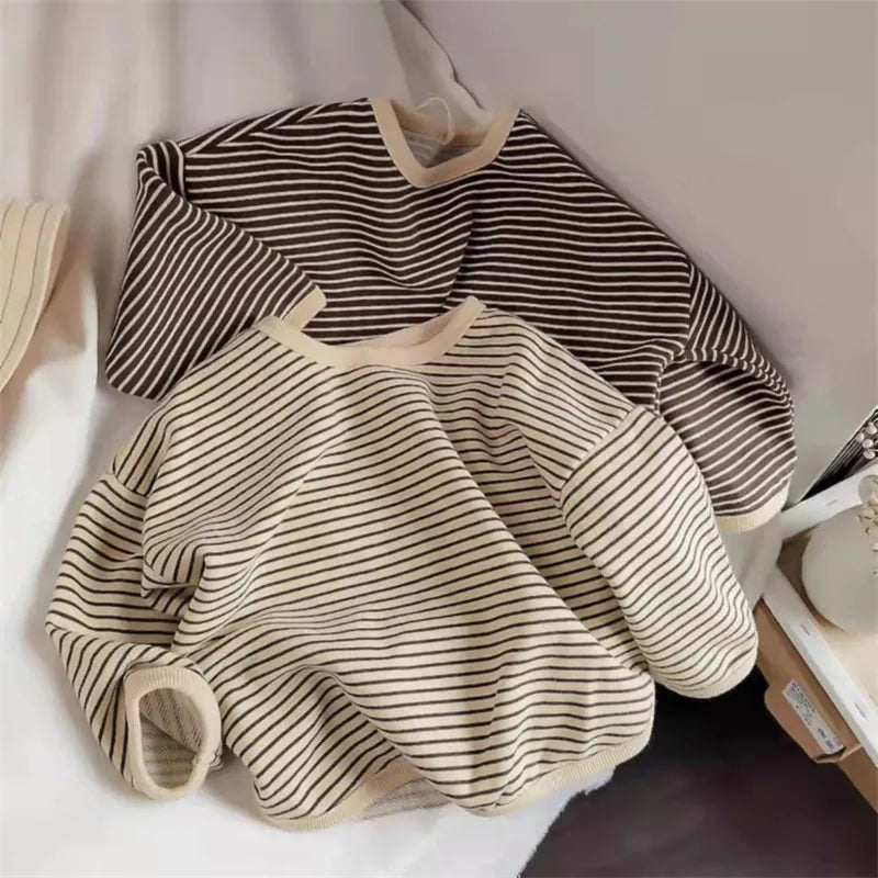 Lawadka 1-8T Cotton Children's Clothing Long Sleeve T-shirts Striped