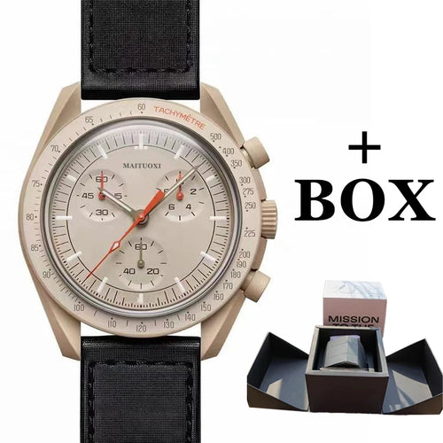 Planet Moons Watch Gift BOX Luxury Quarz Watch for Men Original Nylon