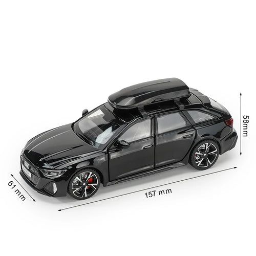 1/32 Audi RS6 Toy Car Model with Sound Light Doors Opened Alloy