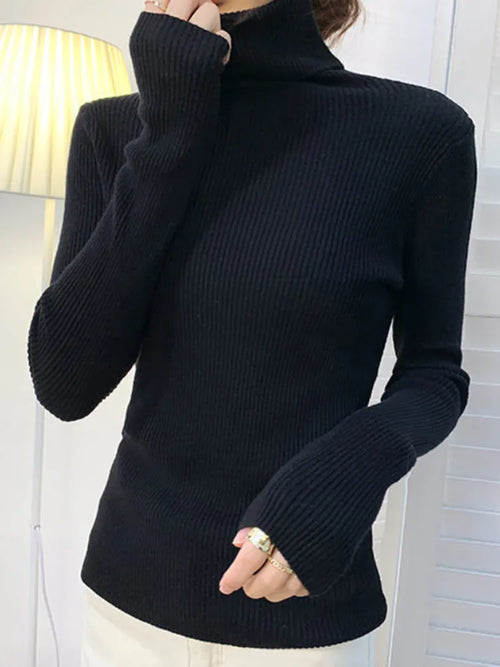 Heliar Women Fall Turtleneck Sweater Knitted Soft Pullovers Cashmere