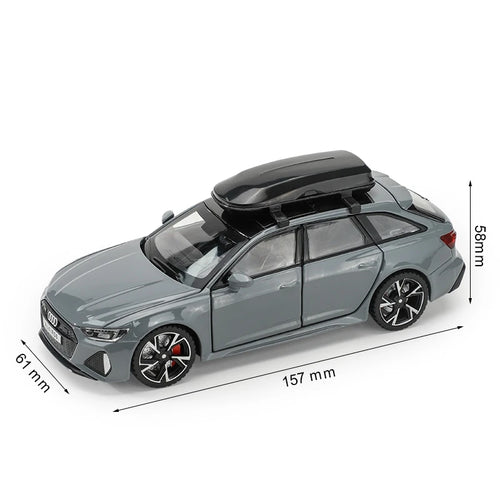 1/32 Audi RS6 Toy Car Model with Sound Light Doors Opened Alloy