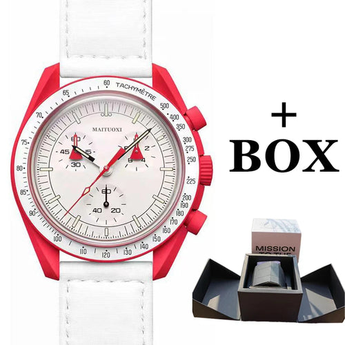 Planet Moons Watch Gift BOX Luxury Quarz Watch for Men Original Nylon